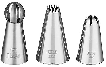 PME NZ1010 Jem Nozzles Set – Medium Cupcakes Collection, Pack of 3, Stainless Steel, Rose