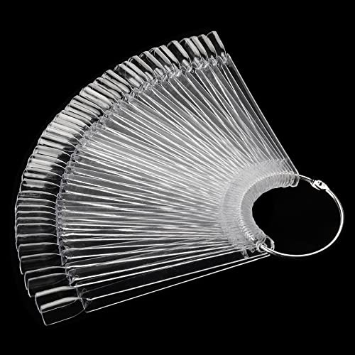 ZEONHEI 400 Stück Nail Art Tips Ring Stick, Nagellack Display Praxis Farbfelder Ring Sticks, Übungen Nagel Display Nail Art Tips für Nagel Farbring Praxis, Salon, DIY, Transparent