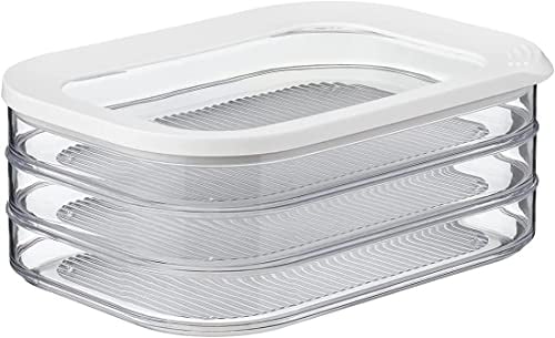 Mepal Aufschnittdose Modula 3-lagig Weiß – 1650 ml Aufschnittbox für den Kühlschrank – zur Aufbewahrung von Wurst und Fleischwaren – 3 separate Aufbewahrungsbehälter – spülmaschinenfest