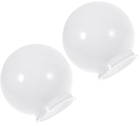 Housoutil 2 Uds Acrílico Globo Lámpara Pantalla Bola Redonda Lámpara Cubierta Opal Esfera Sombra Lámpara Poste Globo Ventilador De Techo Cubiertas De Luz Lámparas De Repuesto Tonos Para