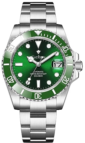 FINNIAN CADISEN Automatik Uhr Herren Mechanische Automatikuhr Saphirglas Rostfreier Stahl Klassisch Homage (8216grüner)