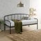Home Source Athena 3ft Single Metal Frame Day Bed, Guest Room Sofa Bed, Black