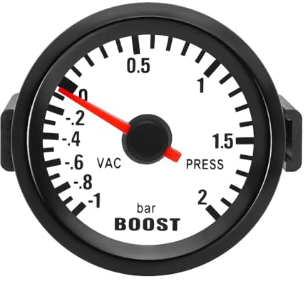 ETOPARS Universal Coche Medidor de Turbo Boost 2 Pulgadas 52mm Turbo Impulso Indicador Auto Bar Boost Puntero Medidor de Calibre Azul Luz Turbo Presión Instrumentos Vehículo