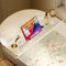 Badewannenablage Clear Badewanne Caddy -Tabletts mit Goldenem Griff, Wellblecher Effekt Duschregale Tablett Acryl, 70/80/90 cm Wannenlagerhalter Passt zu den Meisten Badewannen ( Color : 90cm (35 3/8