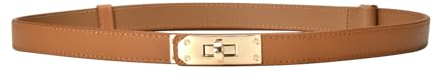 Damen Leder Ledergürtel Verstellbarer Einfarbig Legierung Drehverschluss damengürtel Dünner Gürtel Schmaler Stretch Taillengürtel Dekorativen Schnalle Mode Belt Für Kleider Jeans Hosen Mantel