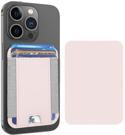 XIXKOLYU® Magnetische Kartenhalter für Apple MagSafe, Leder-Wallet für iPhone 12/13/14 (Pink)