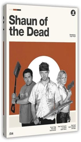 DEZARO Shaun of the Dead – Vintage-Film-Poster, Leinwand-Poster, Wandkunst, Dekor, Bild, Gemälde für Wohnzimmer, Schlafzimmer, Dekoration, Rahmen-Stil, 30 x 45 cm