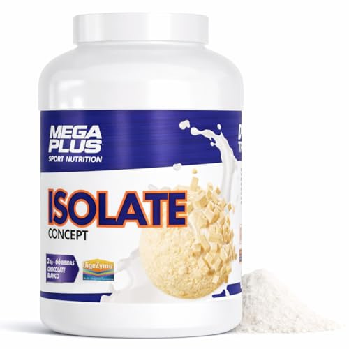 Proteína Isolate Concept - Mega Plus - DigeZyme - Proteina En Polvo Aislada De Suero De Alta Pureza Para Definición Muscular Y Recuperación - Proteina Isolada y Leche En Polvo - Proteina Chocolate 2kg