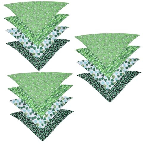 Angoily 12 STK Lätzchen Halstuch für Hunde Welpenschal Bandana-Hundehalsbänder st. Patricks Day Papierfächer Welpen-Halstuch Haustierzubehör Glücklich Hündchen Irland Reine Baumwolle