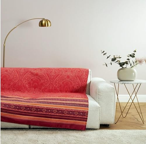 Bassetti Granfoulard Sofaüberwurf, Sofaüberwurf, Sofaüberwurf für Sofa, Überwurf 350 x 270 cm, Tagesdecke, Tischüberwurf Maser R1