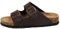 Mesing Sandalias Mules Mujer Hombre Verano Plana Hebilla Punta Abierta Sandalias de Pala Cómodo Piel de Ante Pantuflas de Corcho XZ490-Brown-EU37