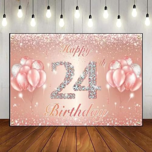 Happy 21/22/23/24/25th Birthday Hintergrund Smash Cake Game Schulranzen Deko Kinder Vintage Süß Babyzimmer Rot 200x140CM