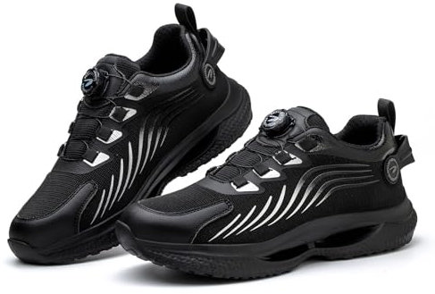 Qzeanxy Sicherheitsschuhe Herren Arbeitsschuhe Herren Damen Leicht Schnellverschluss Sportlich Atmungsaktiv Schutzschuhe mit Stahlkappe Sneakers