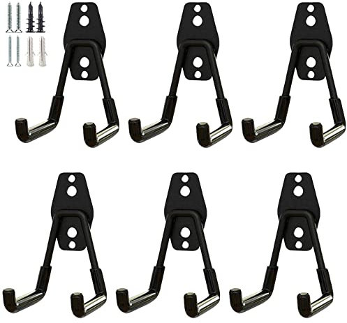 PYBTOOL Heavy Duty Garage Storage Utility Hooks, Steel Wall Mount Hooks, Garage Garden Tool Organizer, Hanging Utility Wall Hooks, Steel Garage Garden Hooks, Small U Hooks Tool Storage Organizer
