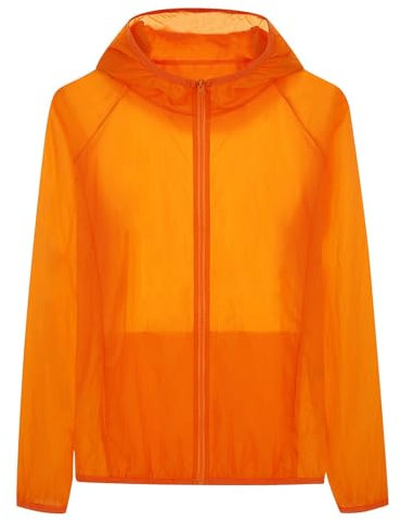 Battnot Sonnenschutz Jacke Herren UPF 50+ UV Sonnenschutz mit Kapuze Regenjacke Herren Leicht Wasserdicht Faltbare Regenmantel mit Kapuze Fahrrad Rain Windbreaker Windjacke Camping Outdoor