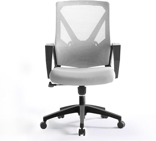 Fauteuil de Bureau Chaise de bureauChaise de bureau pivotante confortable for la maison, ergonomique, à dossier moyen, en maille, chaises de travail pivotantes avec roulettes, chaise de conférence d'é