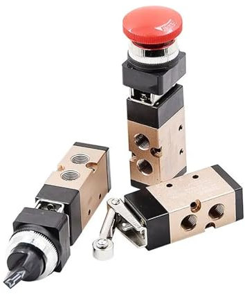 XEOWHUPG 1 pz. Valvola Meccanica a rulli a Cinque Vie a Due Posizioni, Cinque Porte, Cinque Vie, Tipo Pulsante MSV-86522R/TB/EB MSV(MSV-86522EB,10MM)