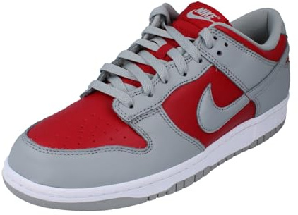 NIKE Dunk Low QS Mens Trainers FQ6965 Sneakers Shoes (UK 10.5 US 11.5 EU 45.5, Varsity red Silver White 600)