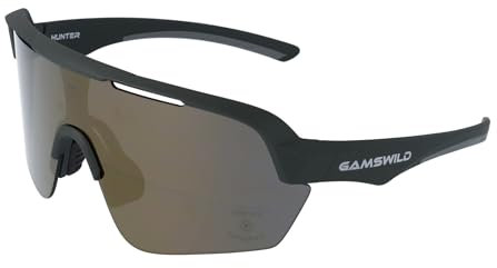 Gamswild WS7138 Fahrradbrille olivgrün - Sonnenbrille - schnelle Rennradbrille - bruchsichere Polycarbonatgläser mit 100% UV400 Schutz – 32 g