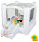 LEADZM Hüpfburg mit Gebläse, Rutsche und Trampolin, Macaron Farben Aufblasbarer Spielplatz Outdoor/Indoor, für Kinder 3-10 Jahren, 270x200x170cm