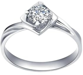 Whoiy Platin Verlobungs Ring für Damen 950 Echt, Verlobungs Ring mit 0.4ct Diamant Ehering Echtgold Solitär Trauringe Gr. 63 (20.1)