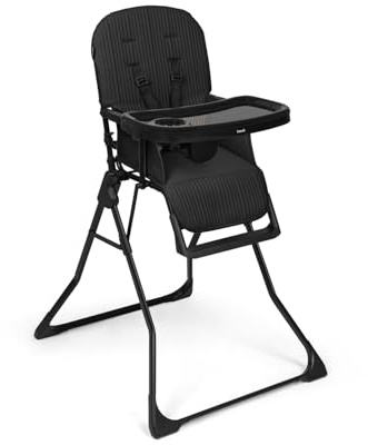 hauck Reisehochstuhl ultraleicht, superschnell klappbar, Sit N Go Black | Essbrett & spülmaschinenfestes Tablett, abwischbarer Bezug, 6 Monate bis 15 kg / 3 Jahre, Mitwachsender Hochstuhl für Kinder