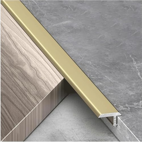 Abschlussleiste T-profil Alu T Profil 90cm* 3 Stück Tür Leiste Boden Für Saubere Bodenübergänge Zwischen Fliesen, Laminat Und Parkett(Gold,1.2x90cm(3pcs))