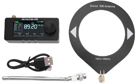 Jeffergarden Mini-Radio mit 1,9-Zoll-Bildschirm, FM AM, LSB, USB, Vollband-DSP, Kurzwellen-Radioempfänger, Aluminiumgehäuse