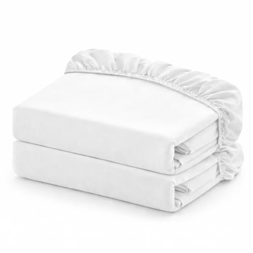 DECASATEXTIL Pack 2 Sábanas Bajeras Ajustables 150x190/200 cm – 50% Algodón 50% Poliéster – Calidad Hotel – Suaves, Resistentes y Duraderas