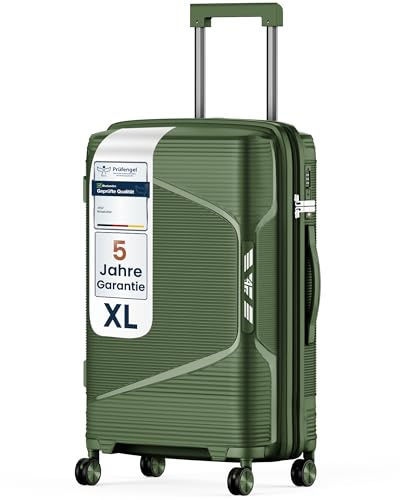 4FLY Leichter Hartschalen-Reisekoffer XL - Groß 75 cm (96L) – Großer Trolley Koffer mit TSA-Schloss, Doppelrollen, Aluminium-Teleskopgriff & Doppelreißverschluss, Aufgabegepäck Reisegepäck
