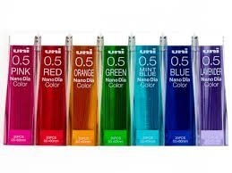 Uni NanoDia Color Mechanical Pencil Leads 0.5mm 7 Color Set, 7 Pack/total 140 Leads with Ecology Sticky Notes