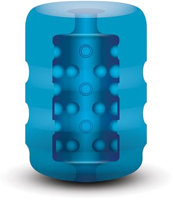 ZOLO Taschenmuschi für Masturbieren Männer - Lustmuschi mit Realistische Vagina - Schmale Öffnung mit stimulierenden Rippen (Blau), ZO-6002