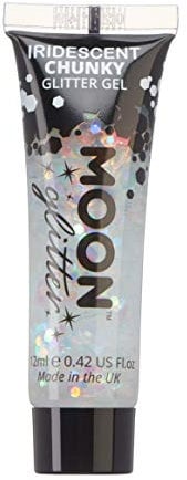 Gel brillo iridiscente para la cara y el cuerpo de Moon Glitter - 12ml - Blanca - Pintura Facial Brillante