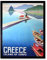 Wee Blue Coo Travel Island Corfu Greece Boats Pier Art Print Framed Poster Wall Decor Kunstdruck Poster Wand-Dekor-12X16 Zoll