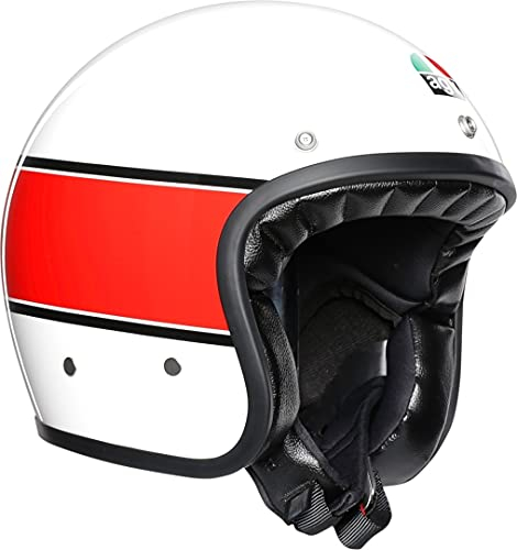 AGV Herren X70 Motorrad Helm, MINO 73 White/RED, S