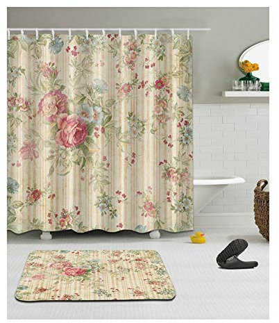 JINSUO NWXZU Rideau de Douche de Haute qualité différent sur Mesure imperméable Salle de Bains Beau modèle Fleur Rideau de Douche en Polyester Tissu Rideau Salle de Bain (Size : 180x200cm)