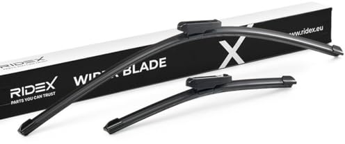 RIDEX Scheibenwischer Set Wischerblätter Satz mit Spoiler Vorne Länge 1: 650mm Länge 2: 340mm Flachbalkenwischblatt Kompatibel mit RENAULT Clio 4 Schrägheck BH Bajonettbefestigung für Linkslenker