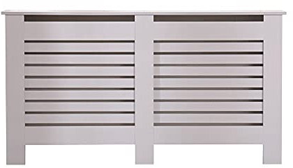 Kingwudo® Wooden High Gloss Radiator Cover Modern Decorative Cabinet S/M/L/XL Black/Brown (Grey, L—151.5X19X82CM)