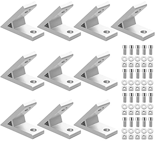 Befestigungsmaterial Eckwinkel Innenwinkel 45 Grad Winkelverbinder Kamtop 10× Alu-Eckwinkel Profil-Eckverbinder Eckstreben (45 Grad Winkel) Aluminium Winkel Verbinder Aluprofil Zubehör
