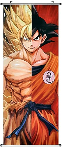 CosplayStudio Grand tableau à roulettes Dragon Ball | Kakemono en tissu | Poster 100 x 40 cm | Motif : Super Saïyan
