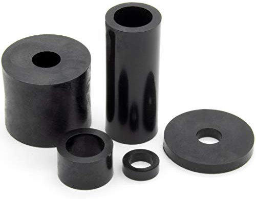 Enkotrade 10 Stück Distanzhülsen für M10 | 25 x 10,5 x 10 mm | Distanzstücke Rund aus Kunststoff Unterlegscheiben Abstandhalter Lagerbuchsen Distanzscheiben Gewindehülsen