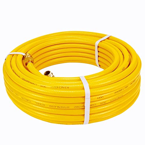 Kinchoix Tuyau de gaz naturel de 21,3 m - Kit de tuyau de gaz naturel pour appareils de chauffage de chantier - Équipement au propane avec 2 raccords mâles