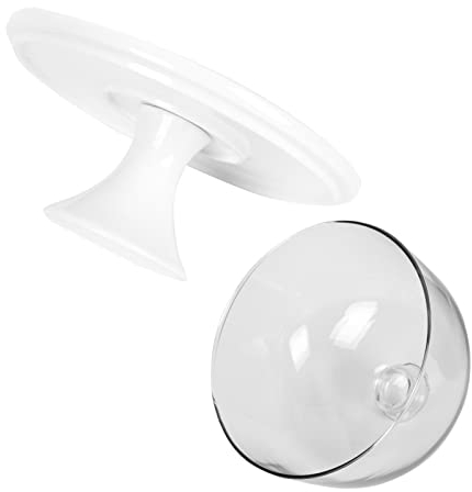 UPKOCH Cloche à gâteau en porcelaine - 13 cm - Couvercle en verre - 1 set de plateau de stockage pour aliments - Plateau à dessert avec couvercle en verre