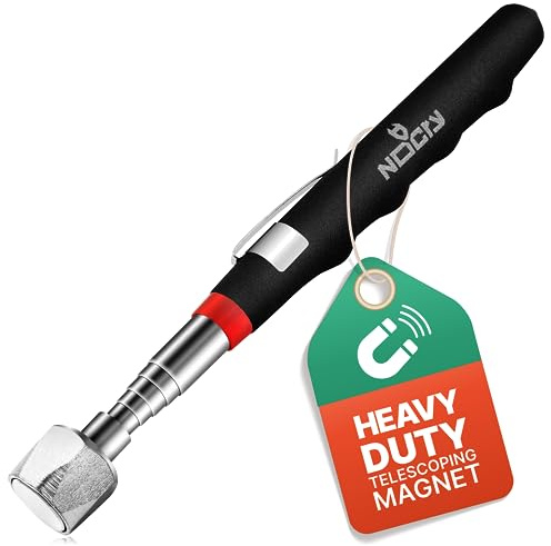 NoCry Telescoping Magnetic Pickup Tool with an Extra Strong 25lb Pull Force — Stainless Steel Magnet Stick Extendable up to 30in; Non-Slip Rubber Handle; Rust Proof and Corrosion Resistant