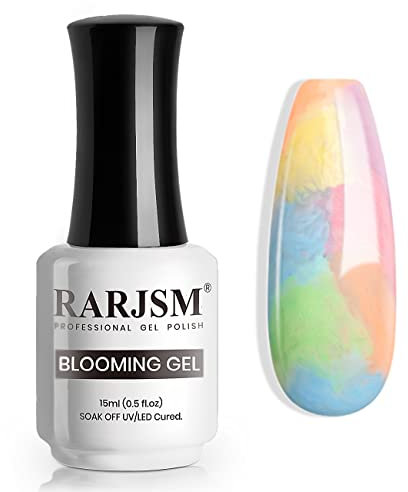 RARJSM Blooming Gel Nail Polish Clear 15ML Nail Art Polish Blossom Gel for Spreading Effect Graffiti Marble Flower Animal Watercolor Magical Effects Gelpolish UV LED Soak Off DIY Manicure Design