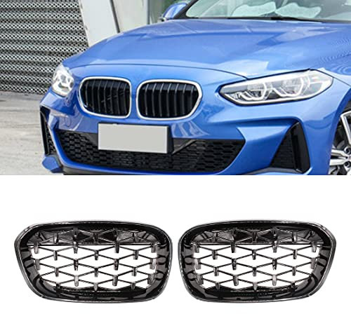 HZTWFC Diamante Stile Moda Griglia Anteriore Nero Lucido Griglie Per BMW F20 F21 2015-2019 118i 120i 125i m140i