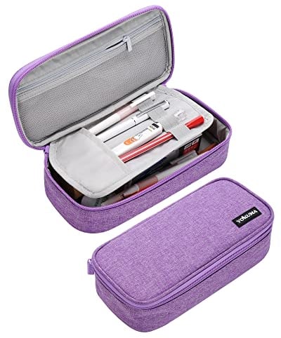YOKUMA Federmäppchen mäppchen federtasche federmappe etui Schule groß Kapazität für mädchen Teenager Erwachsene schlamppermäppchen federpenal schulmäppchen Aesthetic Pencil case (Lila)