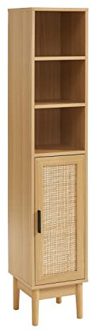 BAÏTA Amana-Säule, Rattangeflecht, Eichenoptik, Länge 30 cm, Eicheneffekt