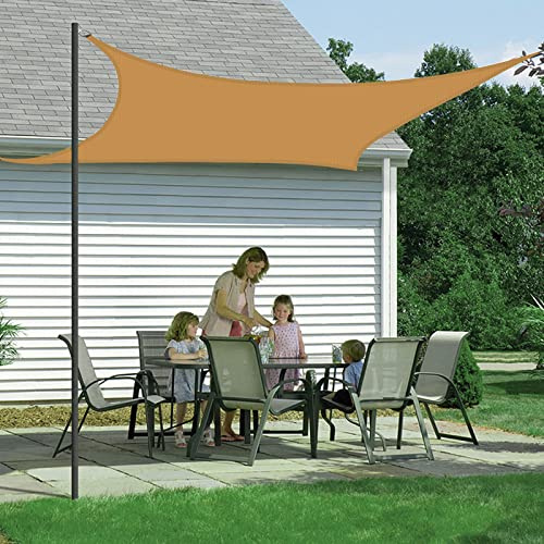 Sonnensegel Regenfest und Wasserdicht mit UV Schutz, Rechteck 4x5m, Sonnensegel für Balkon Garten Terrasse Sonnenschutz Sichtschutz Windschutz Wasserfest Wetterfest - Sand