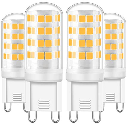 Aegislogic Lampadine led g9 3W dimmerabile, 3000k Bianco caldo 330LM equivalente 10W 20W 30W G9 lampada alogena 4 unità